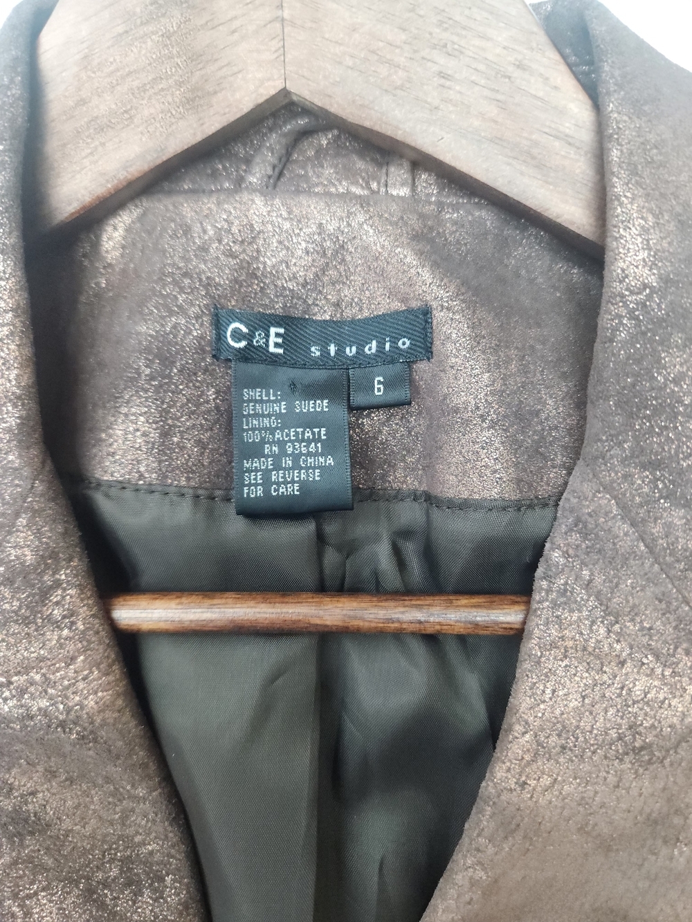 Vintage Metallic Bronze Textured Blazer Jacket - C9 by Champion Size 6 - Picture 4 of 12
